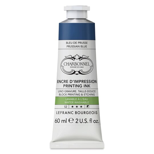 Charbonnel; Charbonnel Water Washable Printing Ink - Prussian Blue, 60 ml; Category:Etching; Image:1